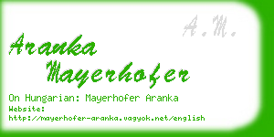 aranka mayerhofer business card